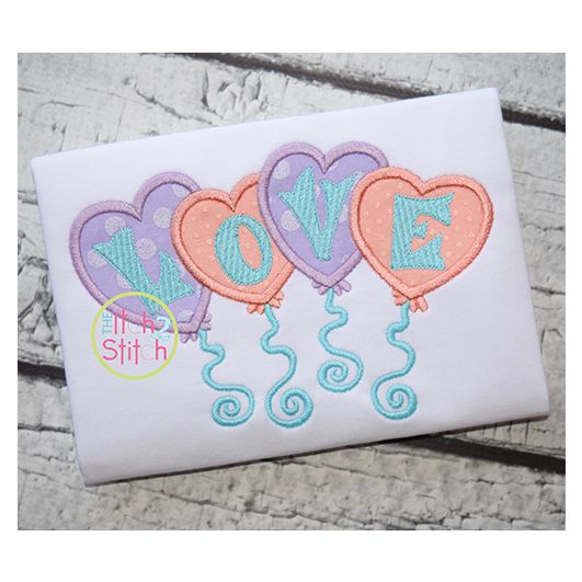 Love Balloons Applique | Machine Embroidery Designs by JuJu