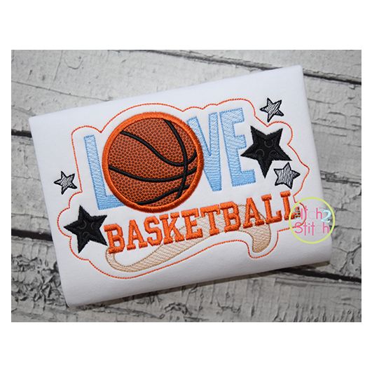 Love Basketball Applique | Machine Embroidery Designs by JuJu