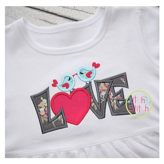 Love Birds Applique | Machine Embroidery Designs by JuJu