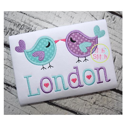 Love Birds 2 Applique | Machine Embroidery Designs by JuJu