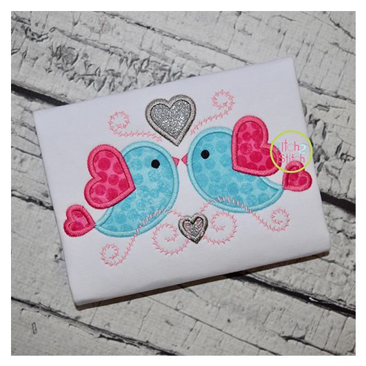 Love Birds 3 Applique | Machine Embroidery Designs by JuJu