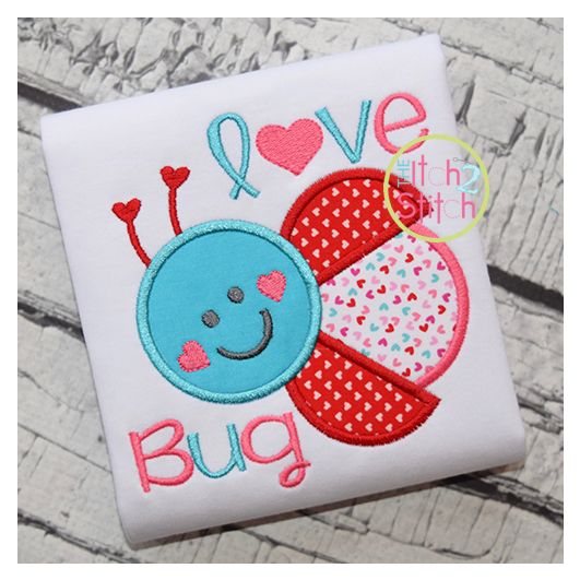 Love Bug Ladybug Applique | Machine Embroidery Designs by JuJu