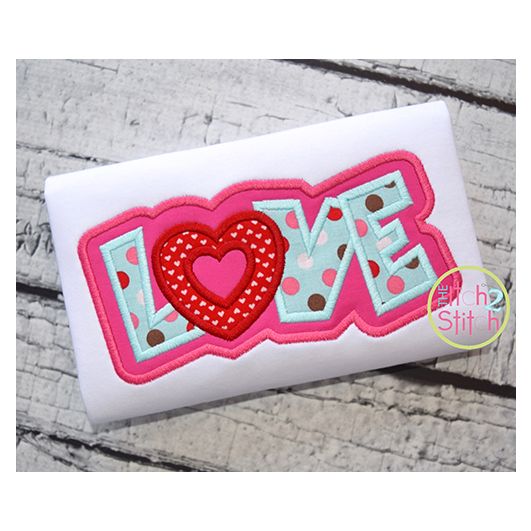 Love Double Applique | Machine Embroidery Designs by JuJu