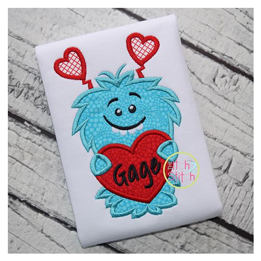 Love Monster 2 Applique | Machine Embroidery Designs by JuJu