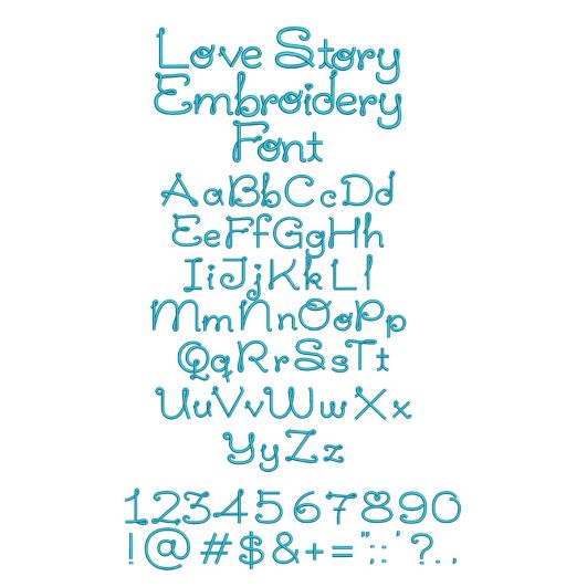 Love Story Embroidery Font | Machine Embroidery Designs by JuJu