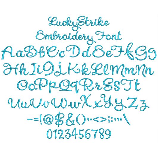 Lucky Strike Embroidery Font | Machine Embroidery Designs by JuJu