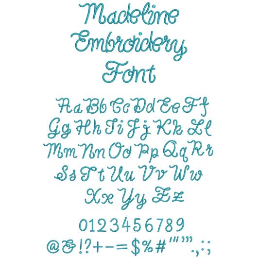 Madeline Embroidery Font | Machine Embroidery Designs by JuJu