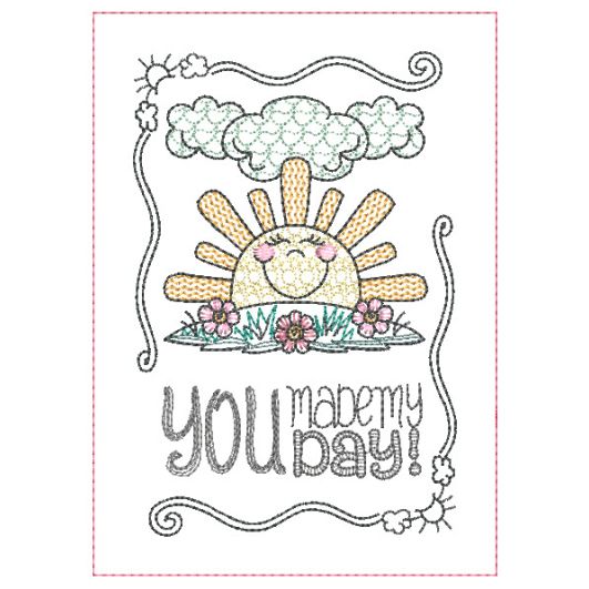 Made My Day Greeting Card | Machine Embroidery Designs by JuJu