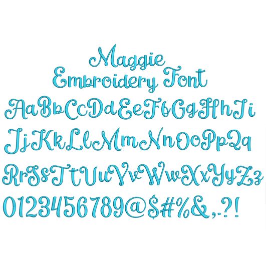 Maggie Embroidery Font | Machine Embroidery Designs by JuJu