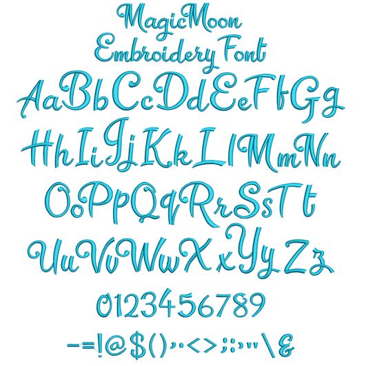 Magic Moon Embroidery Font | Machine Embroidery Designs by JuJu