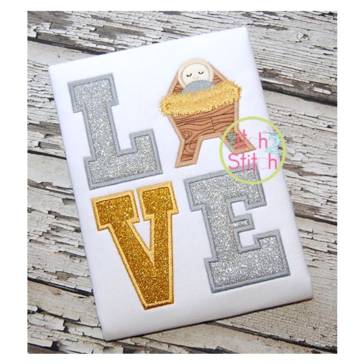 Manger Love Applique | Machine Embroidery Designs by JuJu