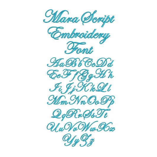 Mara Script Embroidery Font Machine Embroidery Designs by JuJu