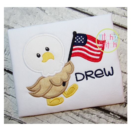 Marching Eagle Applique | Machine Embroidery Designs by JuJu