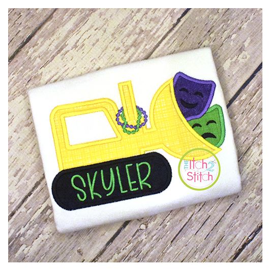 Mardi Gras Dozer Applique | Machine Embroidery Designs by JuJu
