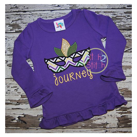 Mardi Gras Mask Applique | Machine Embroidery Designs by JuJu