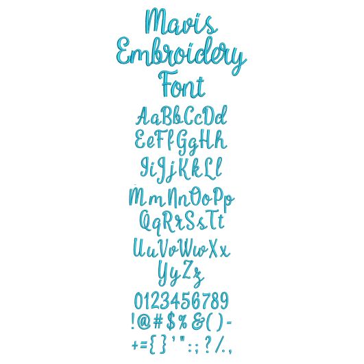 Mavis Embroidery Font Machine Embroidery Designs by JuJu