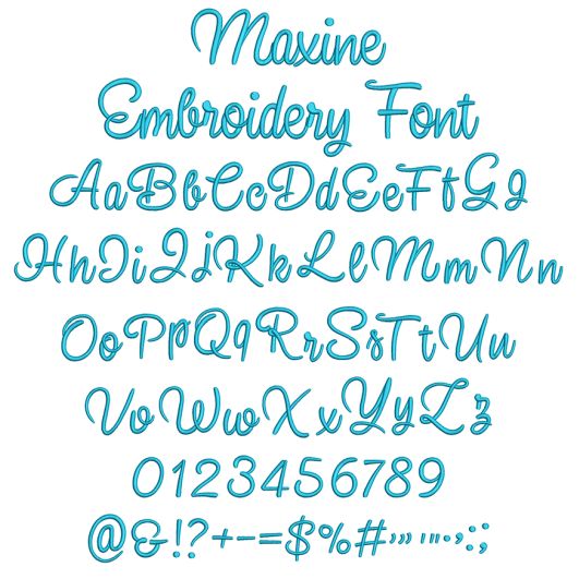 Maxine Embroidery Font | Machine Embroidery Designs by JuJu