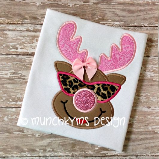 Cool Miss Reindeer | Machine Embroidery Designs by JuJu