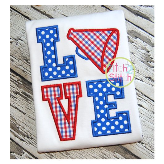 Megaphone LOVE Applique | Machine Embroidery Designs by JuJu