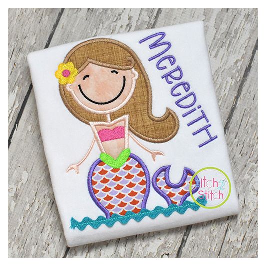 Mermaid 3 Applique | Machine Embroidery Designs by JuJu