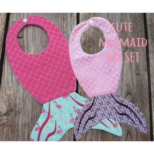 Mermaid Bib | Machine Embroidery Designs by JuJu