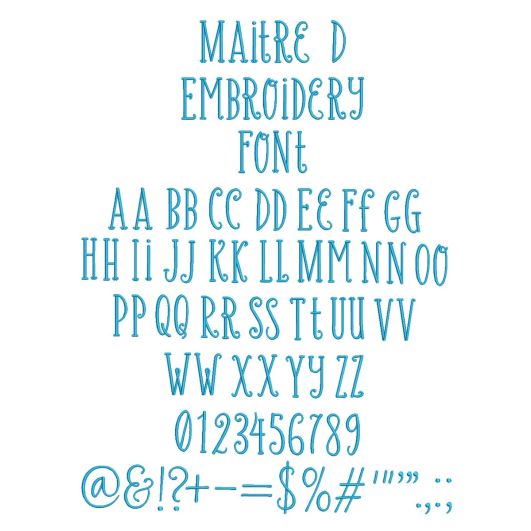 Maître D Embroidery Font | Machine Embroidery Designs by JuJu