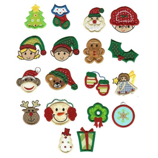 Itty Bitty Christmas Applique Machine Embroidery Designs by JuJu 
