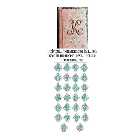 Monogrammed Mini Composition Notebook Cover Set | Machine Embroidery Designs by JuJu