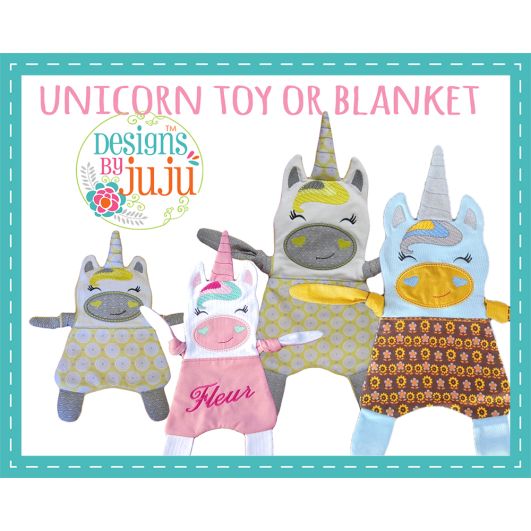 Unicorn Cuddle Toy | Machine Embroidery Designs by JuJu
