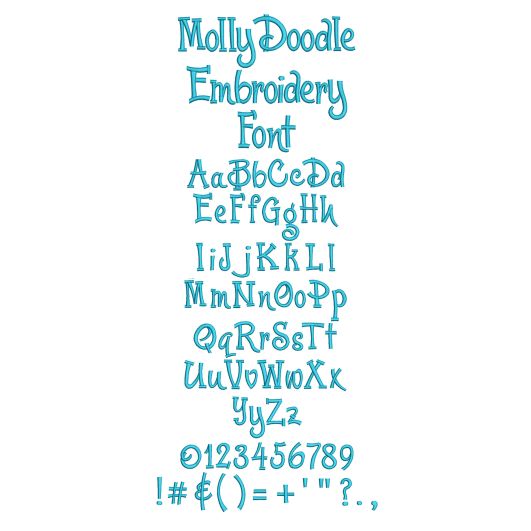 Molly Doodle Embroidery Font | Machine Embroidery Designs by JuJu