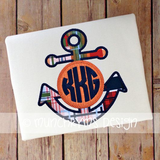 Anchor Monogram Frame | Machine Embroidery Designs by JuJu