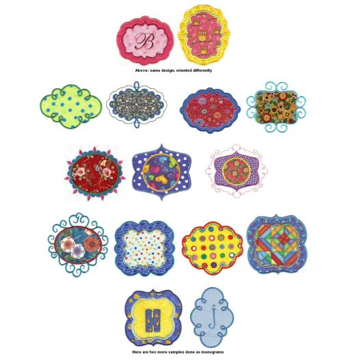 Monogram Frames Applique Machine Embroidery Designs by JuJu 