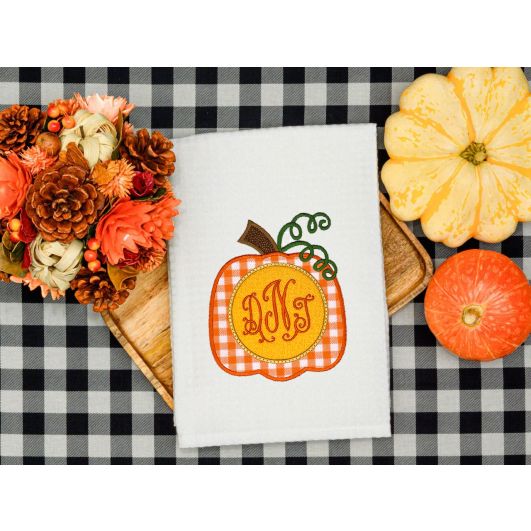 Pumpkin Monogram Applique | Machine Embroidery Designs by JuJu