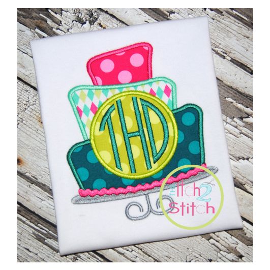 Birthday Cake Monogram | Machine Embroidery Designs by JuJu