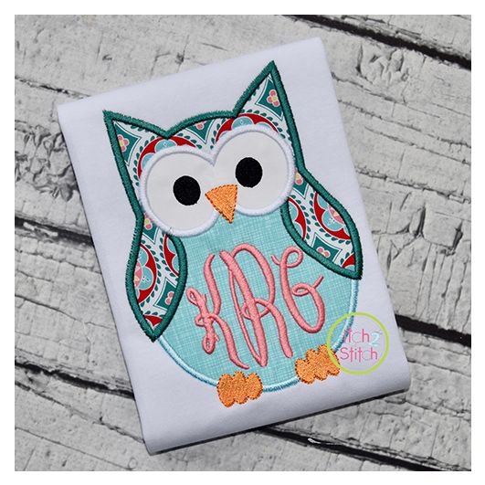 Monogram Owl Applique | Machine Embroidery Designs by JuJu