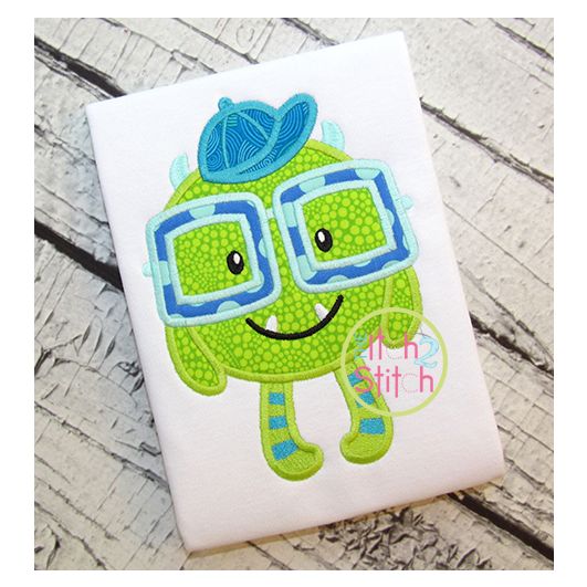 Monster Boy Applique | Machine Embroidery Designs by JuJu