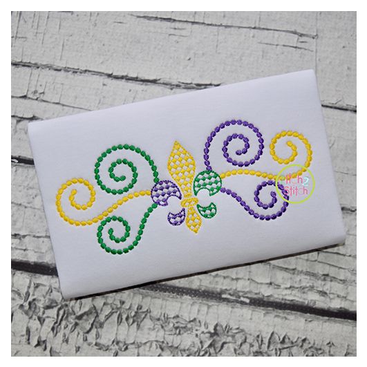 Fleur De Lis Beads Motif Embroidery | Machine Embroidery Designs by JuJu