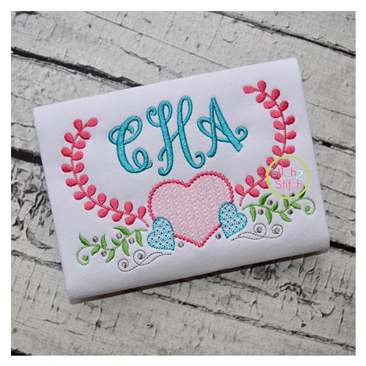 Heart Swag Motif Embroidery | Machine Embroidery Designs by JuJu