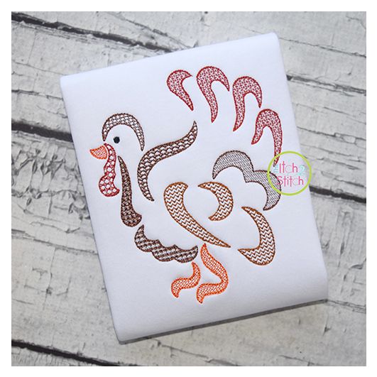 Swirl Turkey Motif Embroidery | Machine Embroidery Designs by JuJu