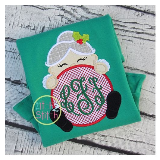 Mrs Claus Peeker Applique | Machine Embroidery Designs by JuJu