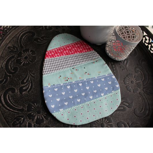 Mug Rug Pieced Easter Egg | Machine Embroidery Designs by JuJu