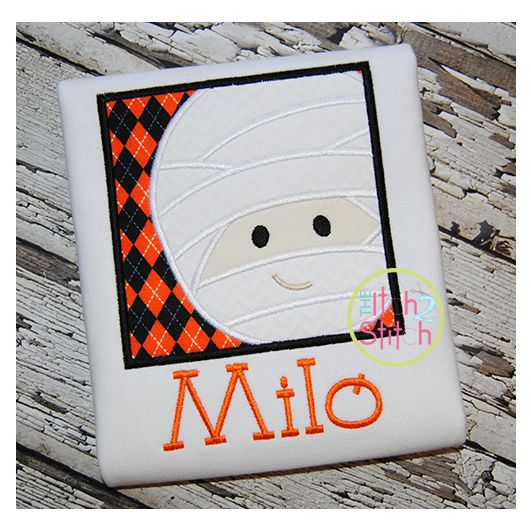 Mummy Box Applique | Machine Embroidery Designs by JuJu