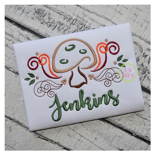 Mushroom Flourish Embroidery | Machine Embroidery Designs by JuJu