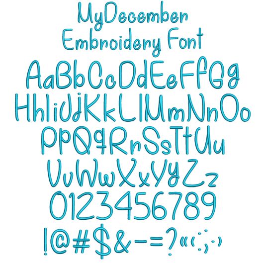 My December Embroidery Font | Machine Embroidery Designs by JuJu
