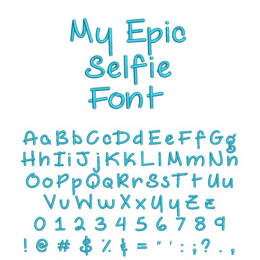 My Epic Selfie Embroidery Font Machine Embroidery Designs by JuJu