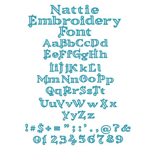 Nattie Embroidery Font | Machine Embroidery Designs by JuJu