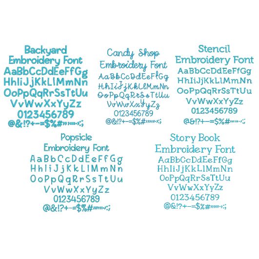 Quarter Inch Font Bundle 11 | Machine Embroidery Designs by JuJu