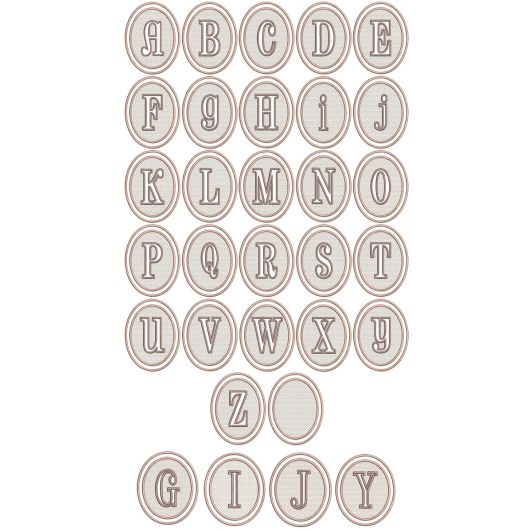 Oval Embossed Monogram | Machine Embroidery Designs by JuJu