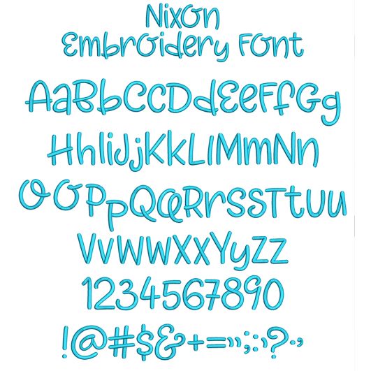 Nixon Embroidery Font | Machine Embroidery Designs by JuJu
