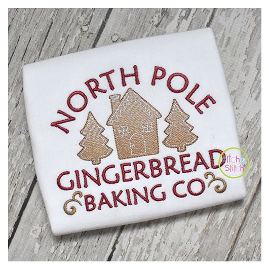 North Pole Gingerbread Baking Co Embroidery | Machine Embroidery Designs by JuJu